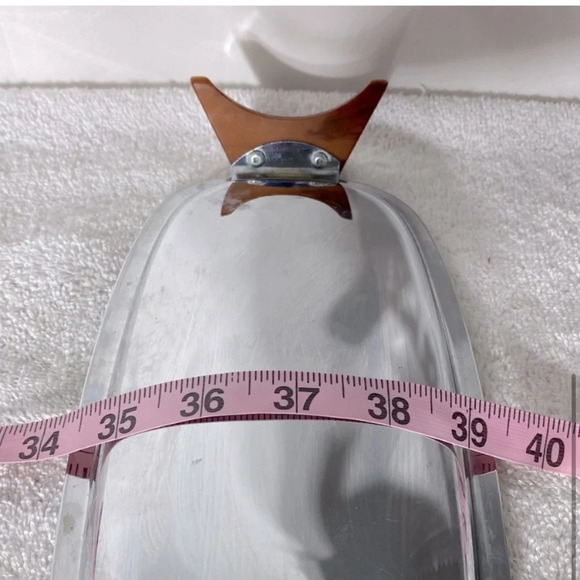 Vintage Glo Hill Gourmates Chrome Serving Tray With Brown Bakelite Accents - Picture 7 of 8